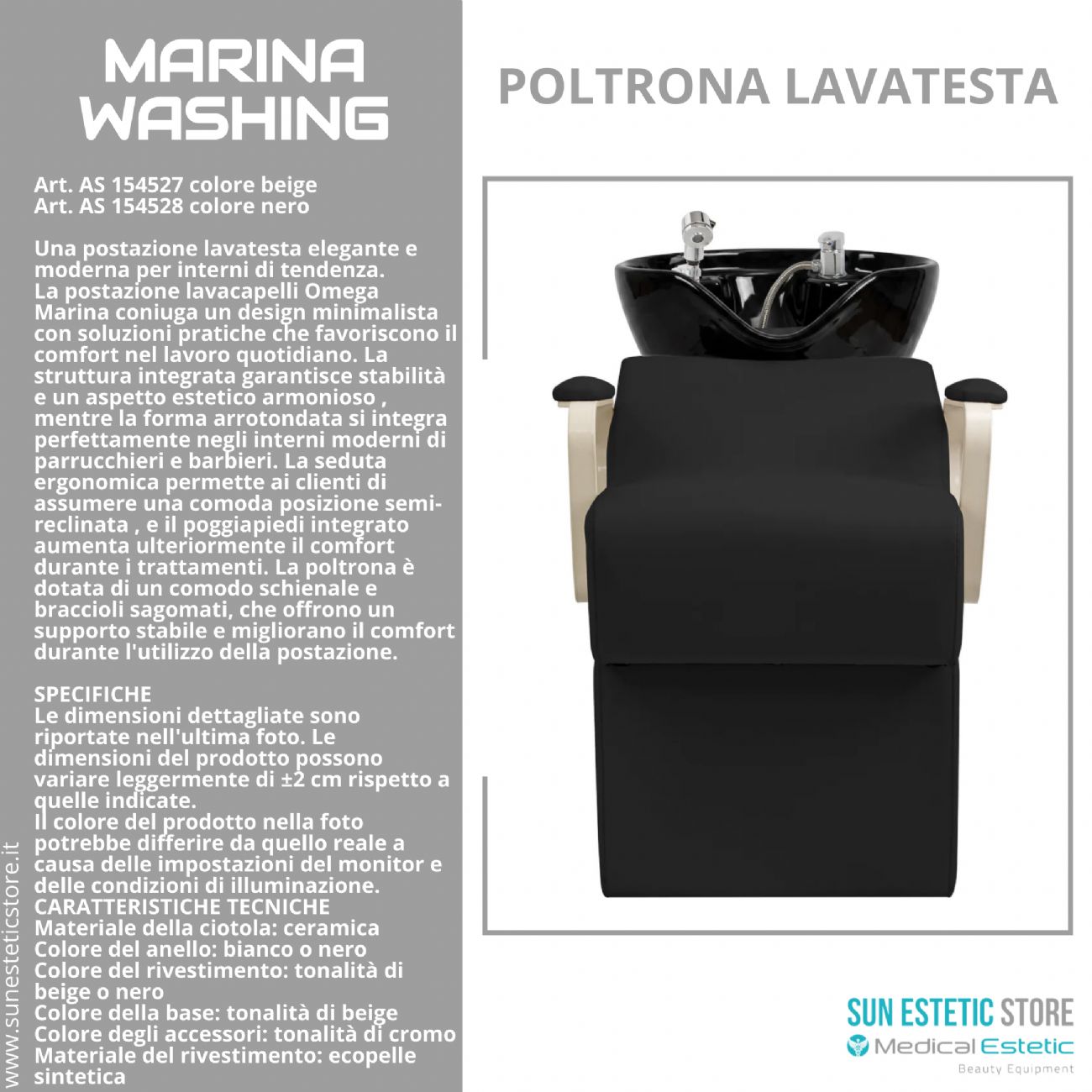 Marina Washing poltrona lavatesta professionale