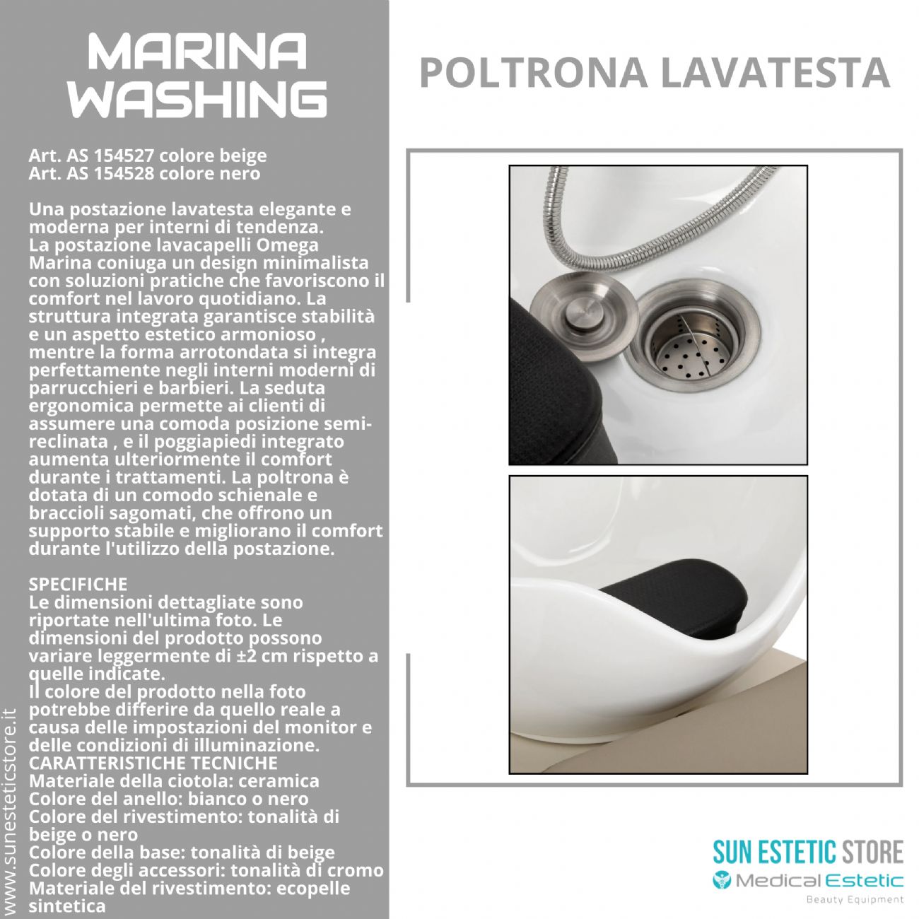 Marina Washing poltrona lavatesta professionale