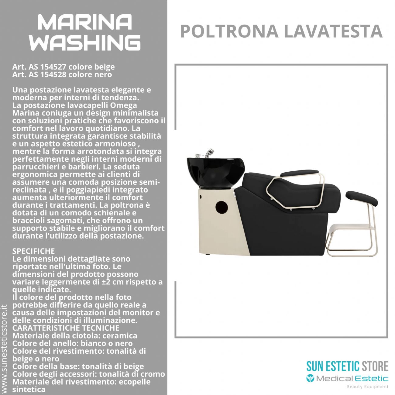 Marina Washing poltrona lavatesta professionale