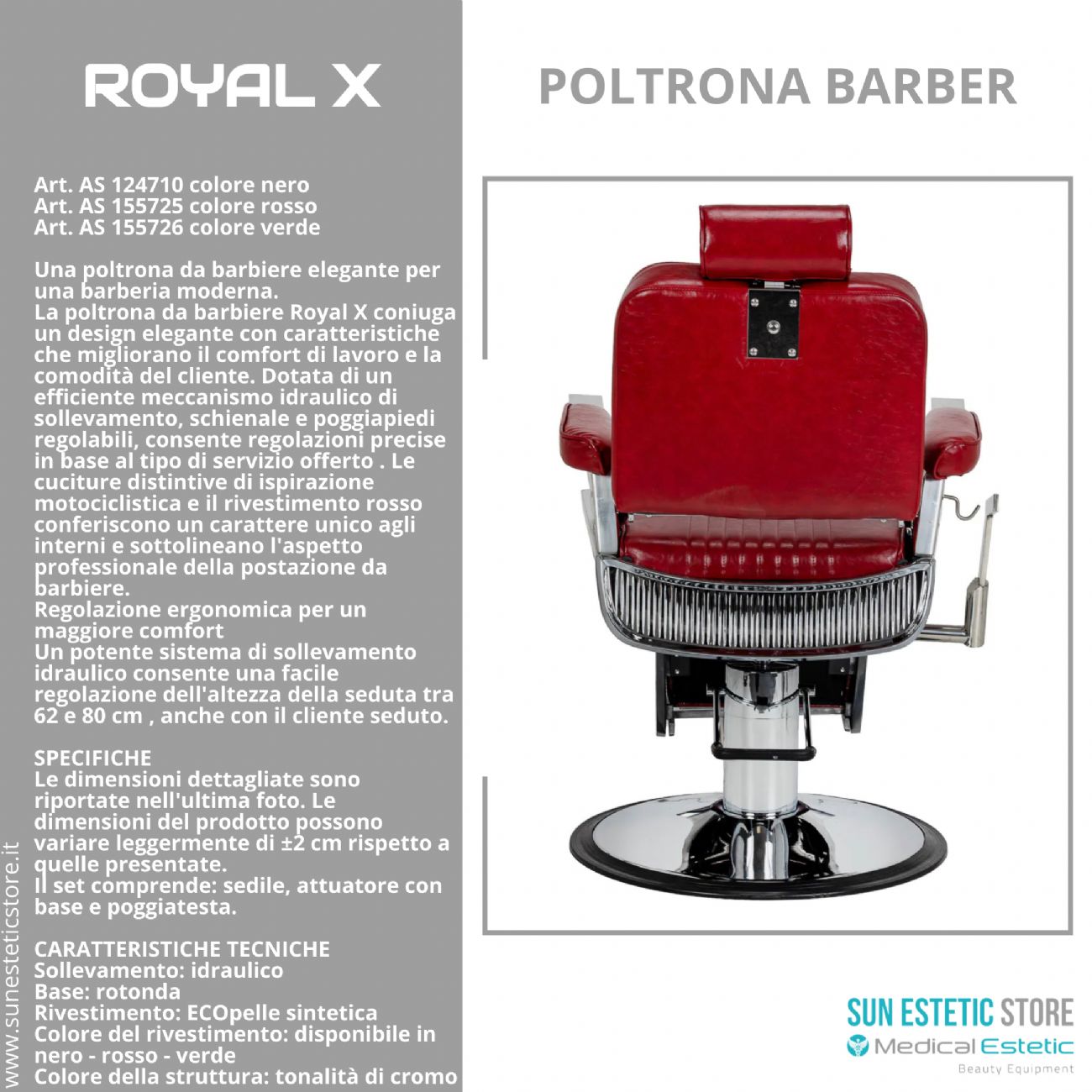 Royal x poltrona Barber shop vintage