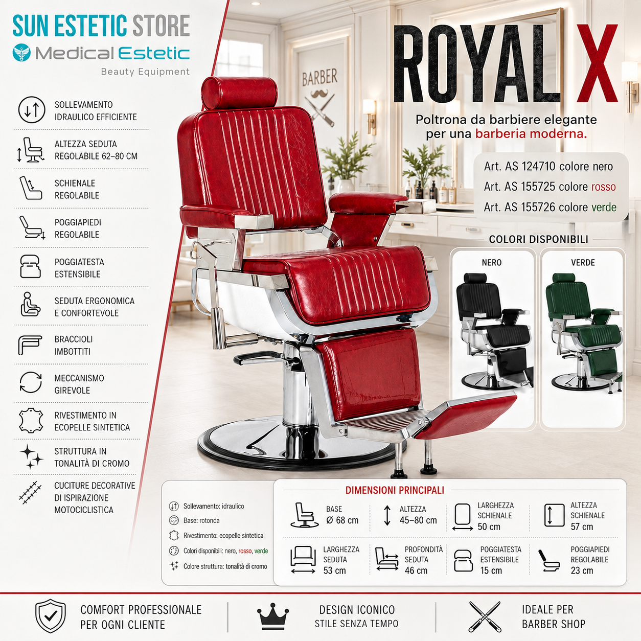 Royal x poltrona Barber shop vintage