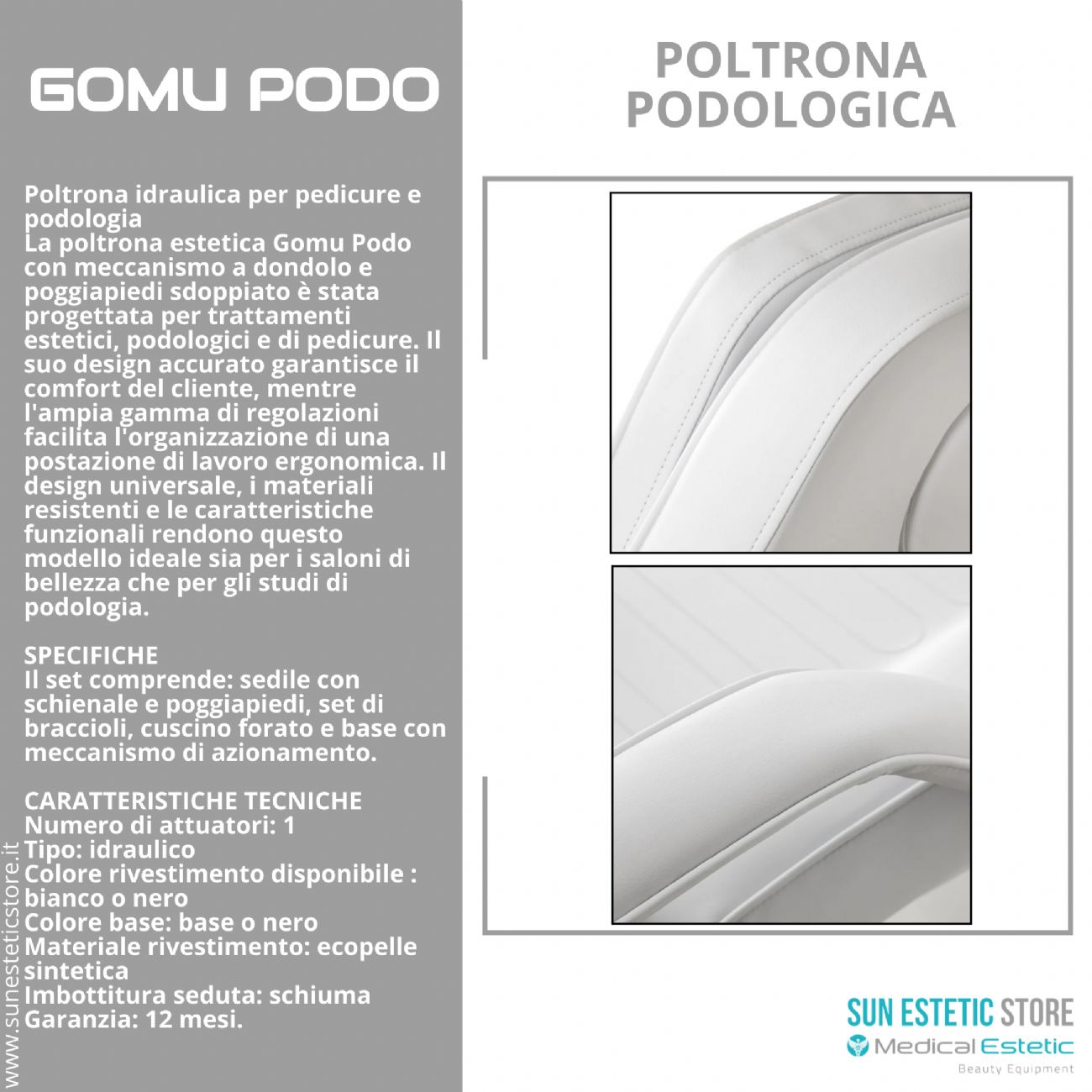 Gomu Podo 210 Poltrona Podologica Idraulica