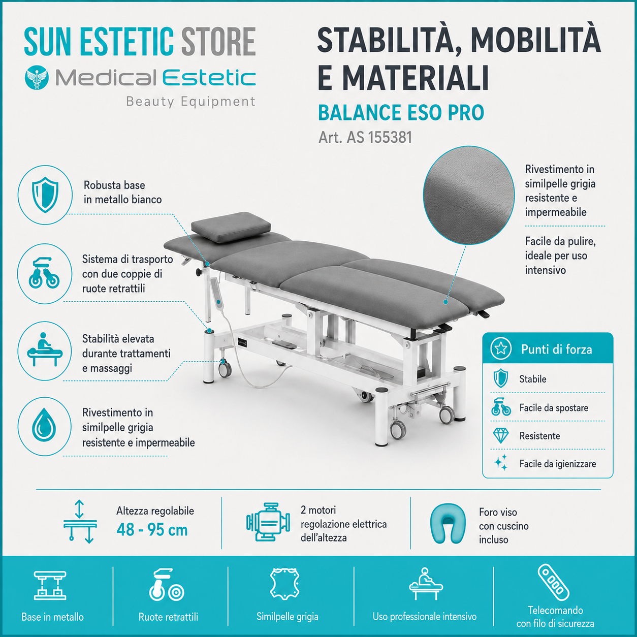 Balance Eso Pro lettino trattamenti fisioterapia professionale