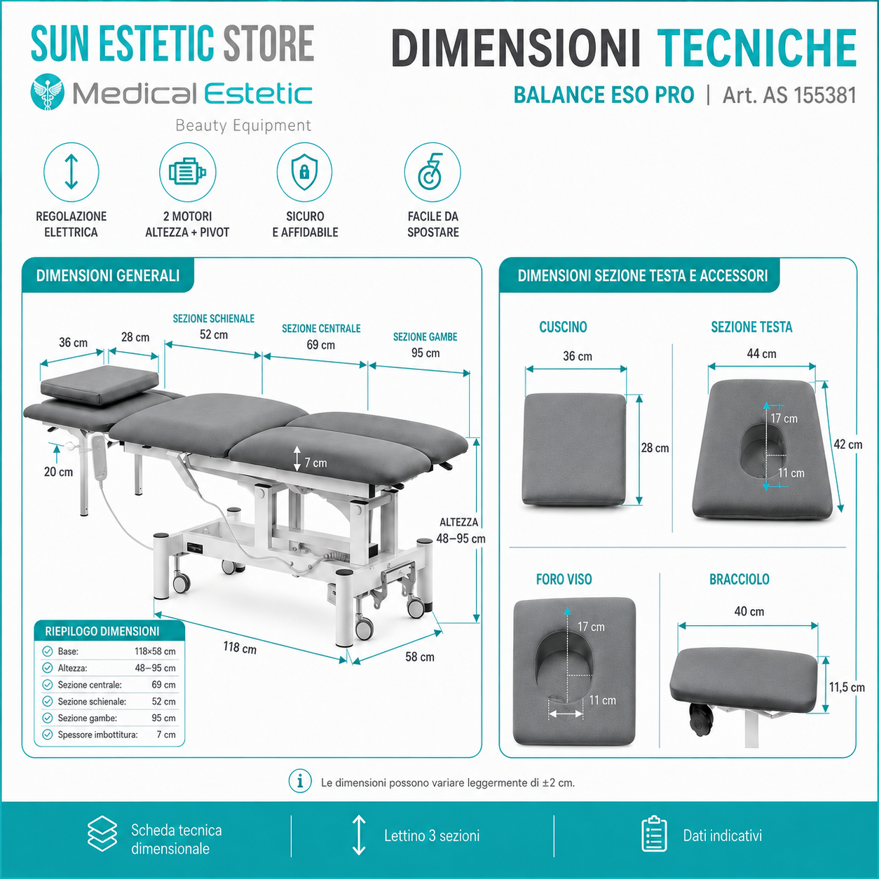 Balance Eso Pro lettino trattamenti fisioterapia professionale