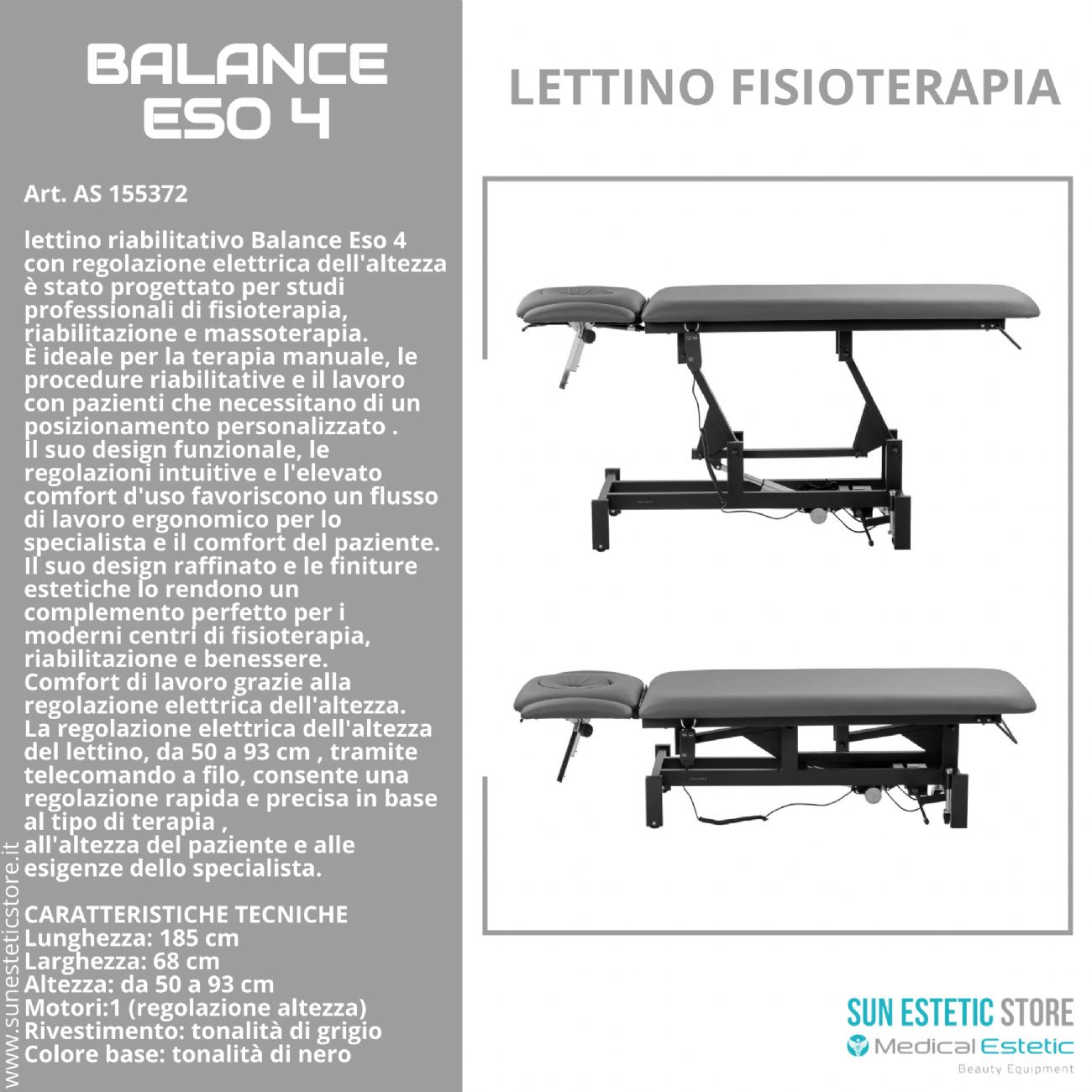 Balance Eso 4 lettino fisioterapia elettrico 1 motore