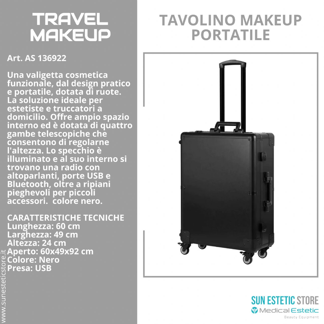 Travel Makeup tavolino trucco portatile