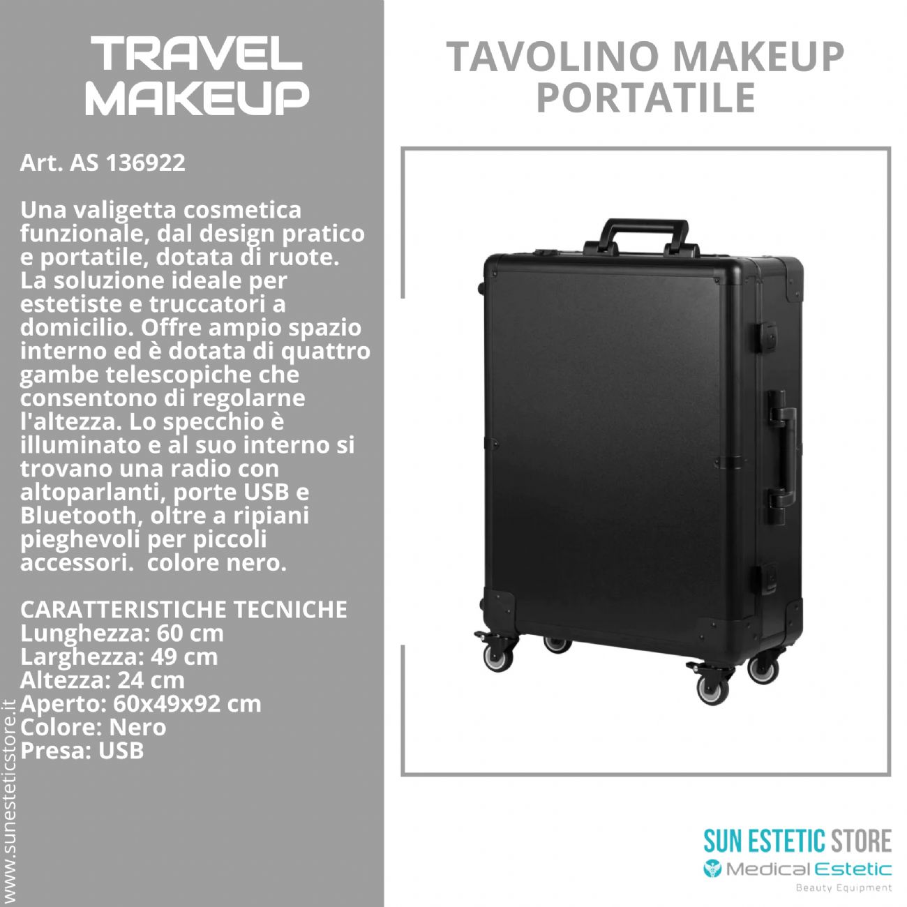 Travel Makeup tavolino trucco portatile
