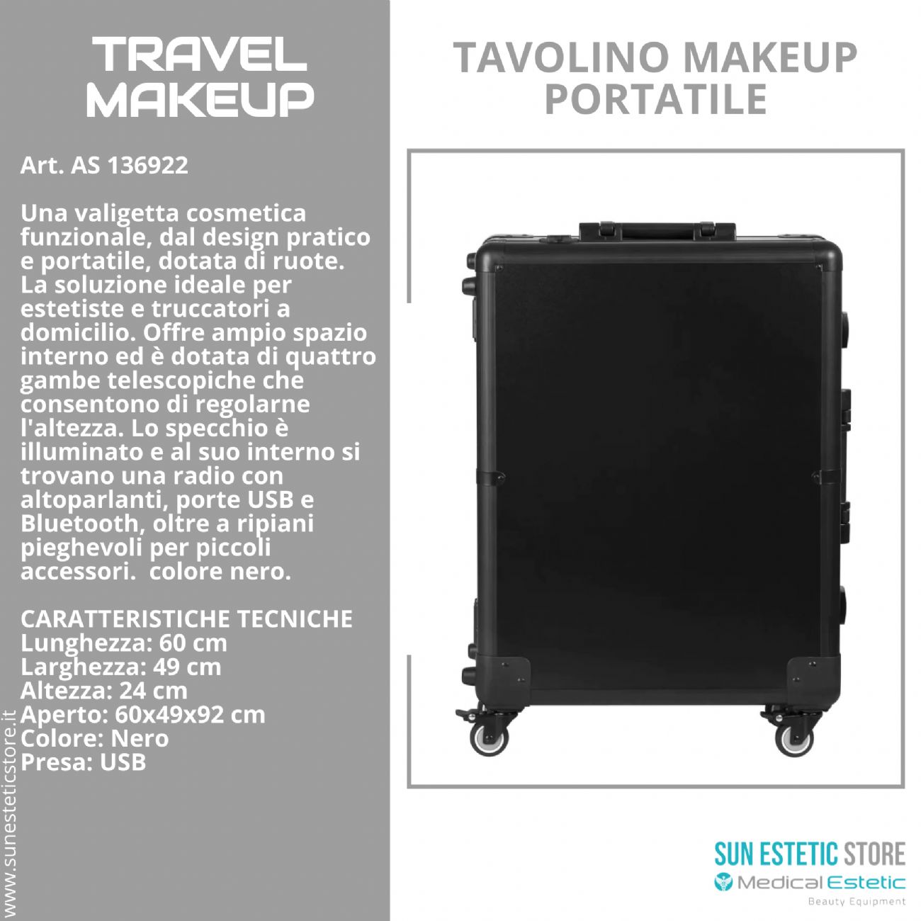 Travel Makeup tavolino trucco portatile