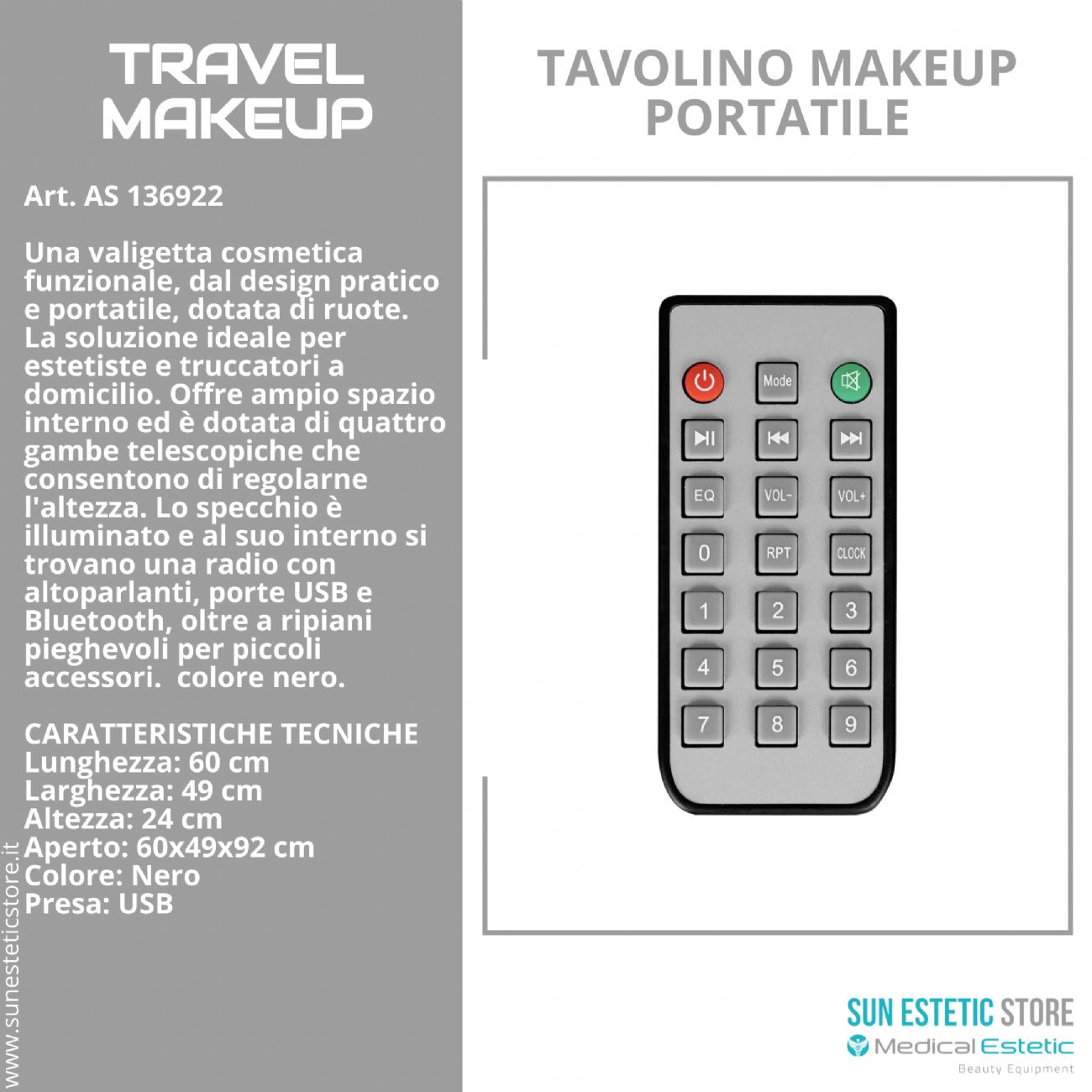 Travel Makeup tavolino trucco portatile