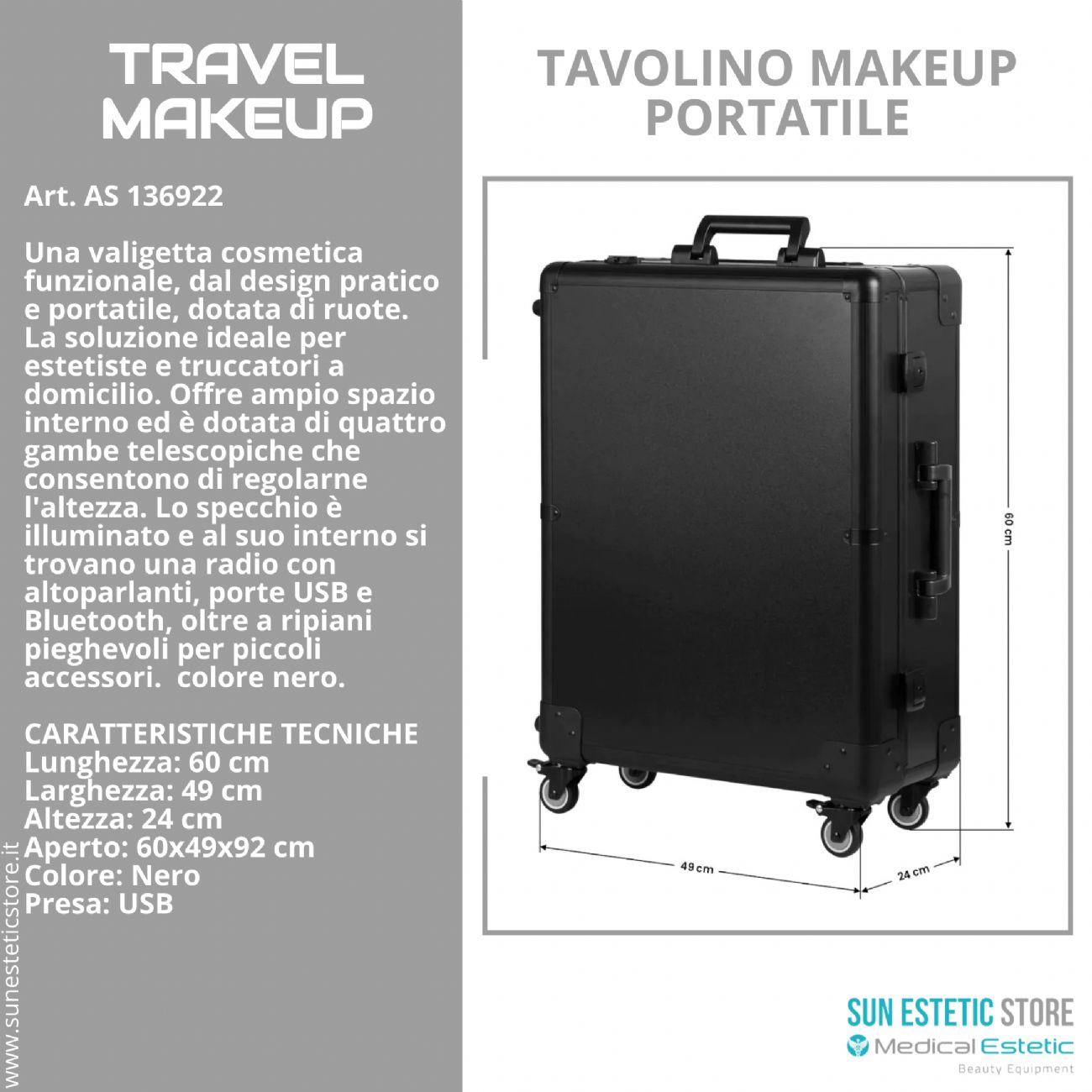 Travel Makeup tavolino trucco portatile