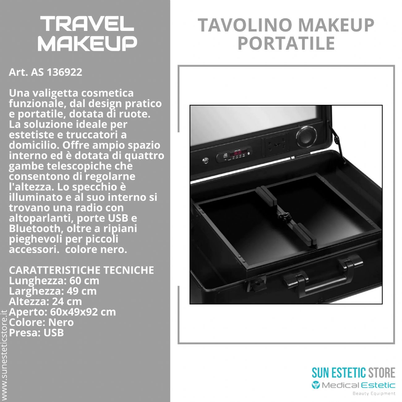 Travel Makeup tavolino trucco portatile