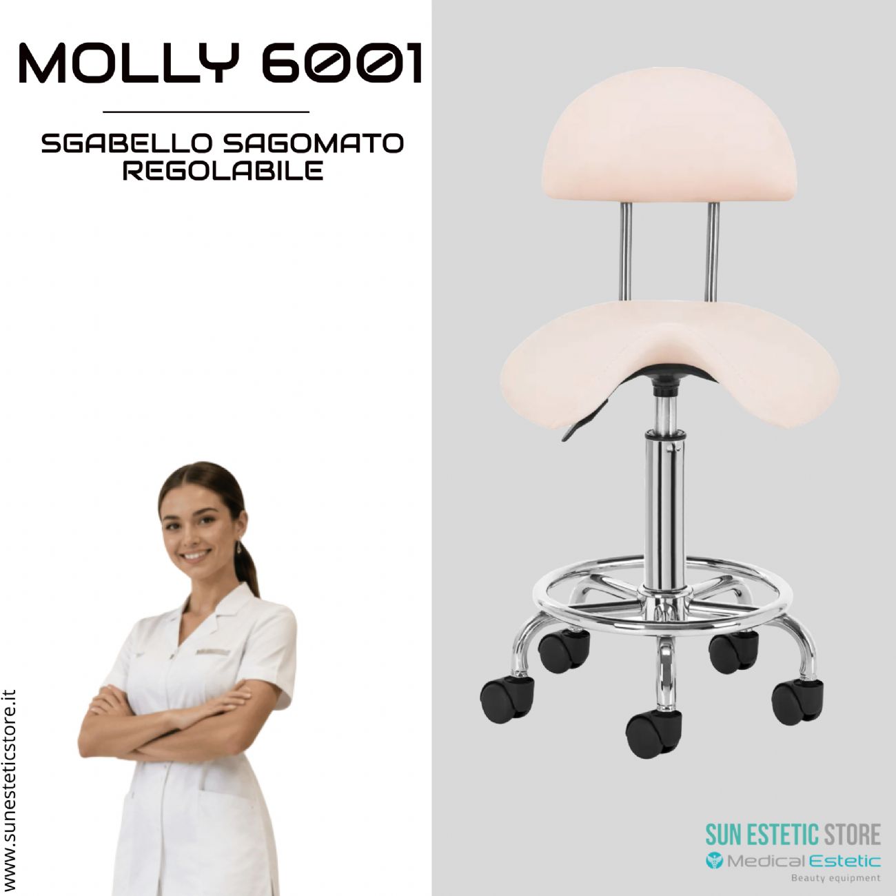 Molly 6001 sgabello sagomato regolabile