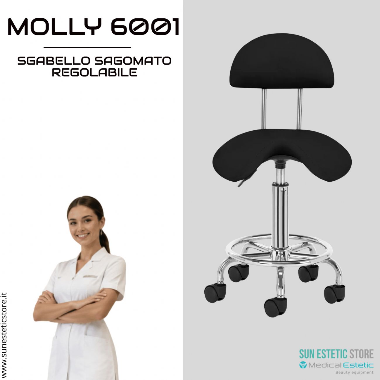 Molly 6001 sgabello sagomato regolabile