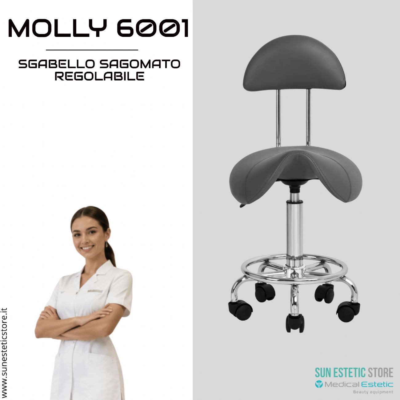 Molly 6001 sgabello sagomato regolabile