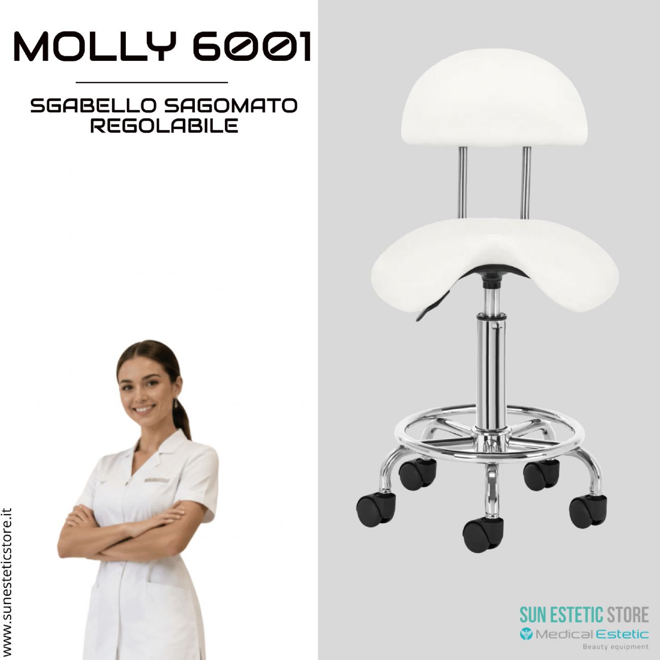 Molly 6001 sgabello sagomato regolabile