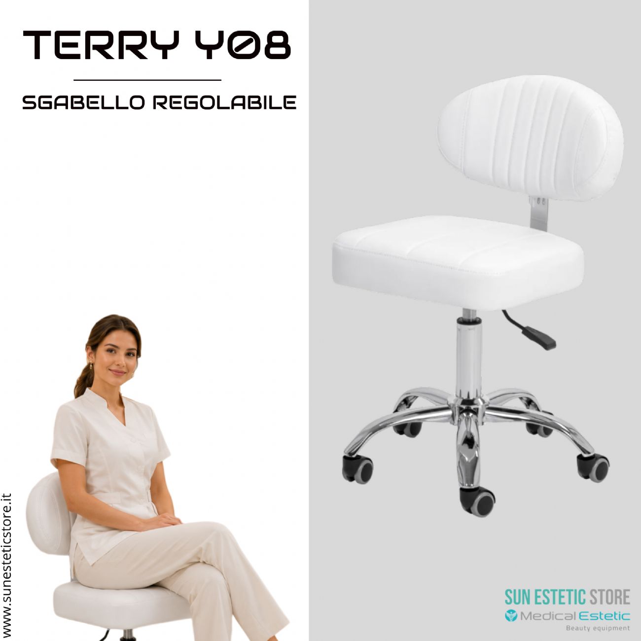 Terry Y08 Sgabello regolabile per estetica