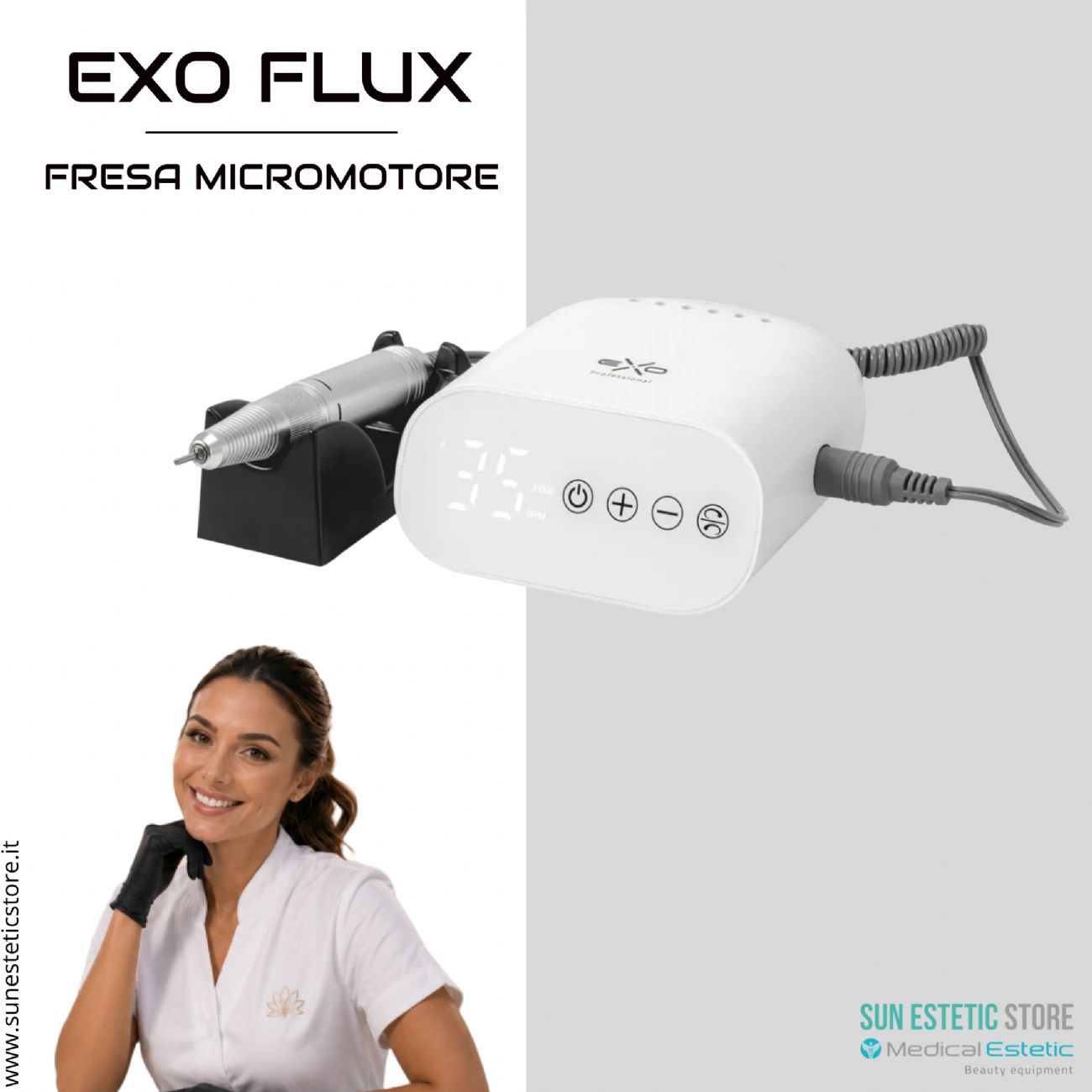 Fresa Unghie Professionale EXO Flux 35.000 giri/min
