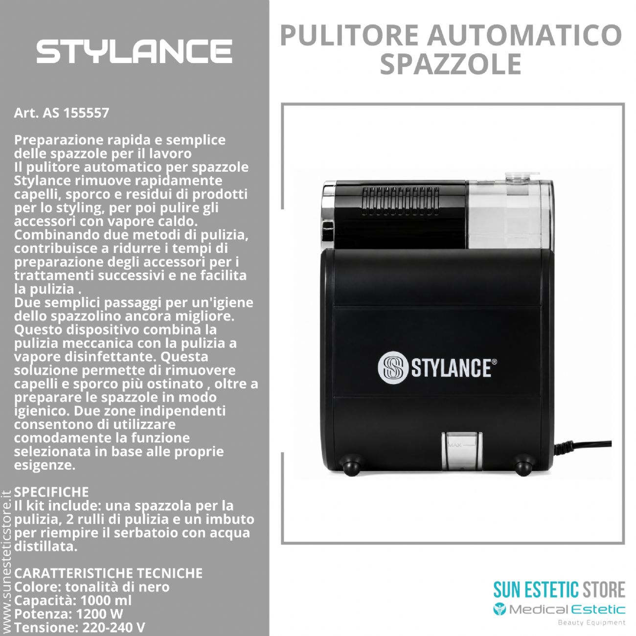 Stylance Pulitore Spazzole a Vapore per Parrucchieri