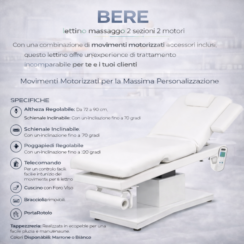 BERE Lettino massaggio SPA 2 snodi 2 motori