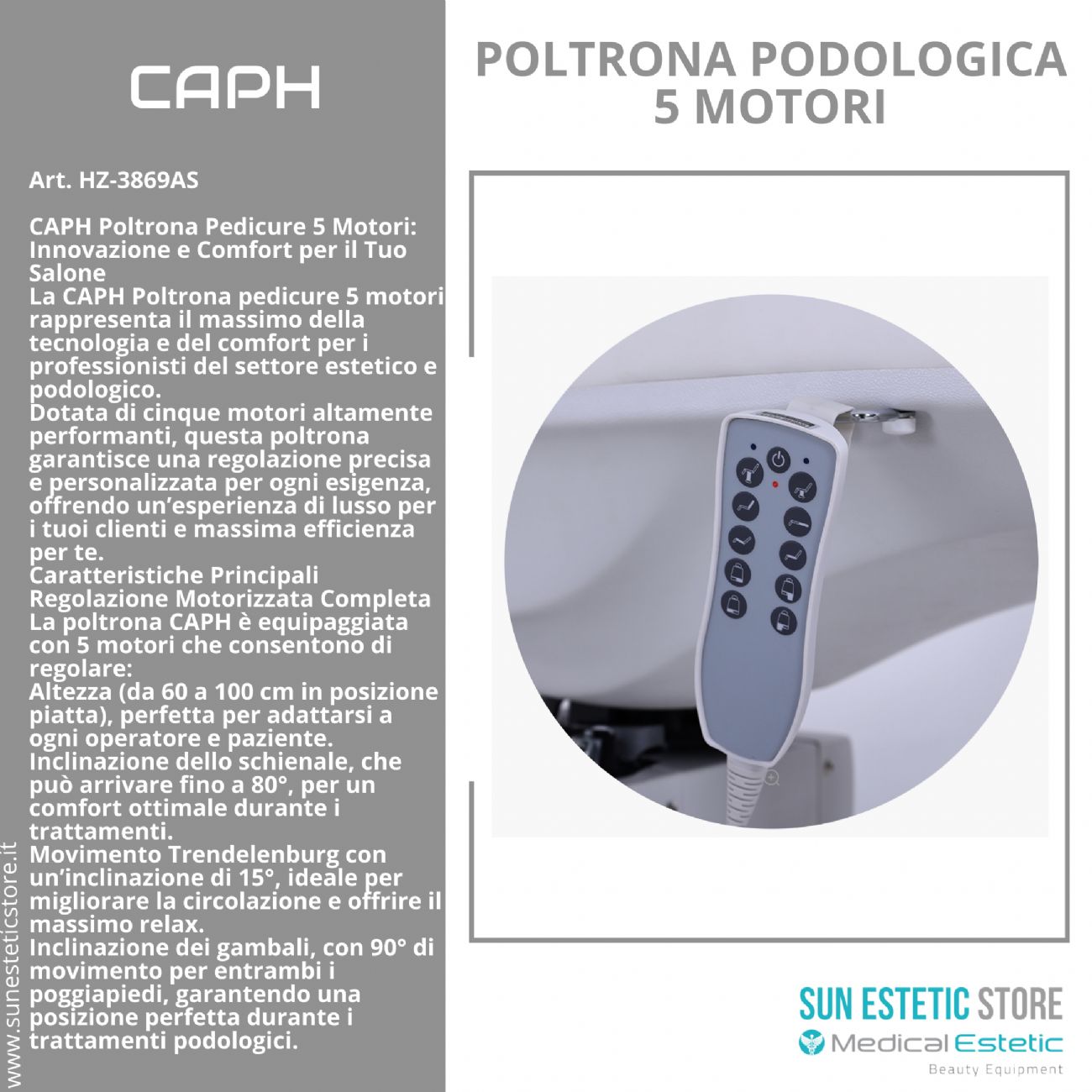 CAPH  Poltrona pedicure 5 motori