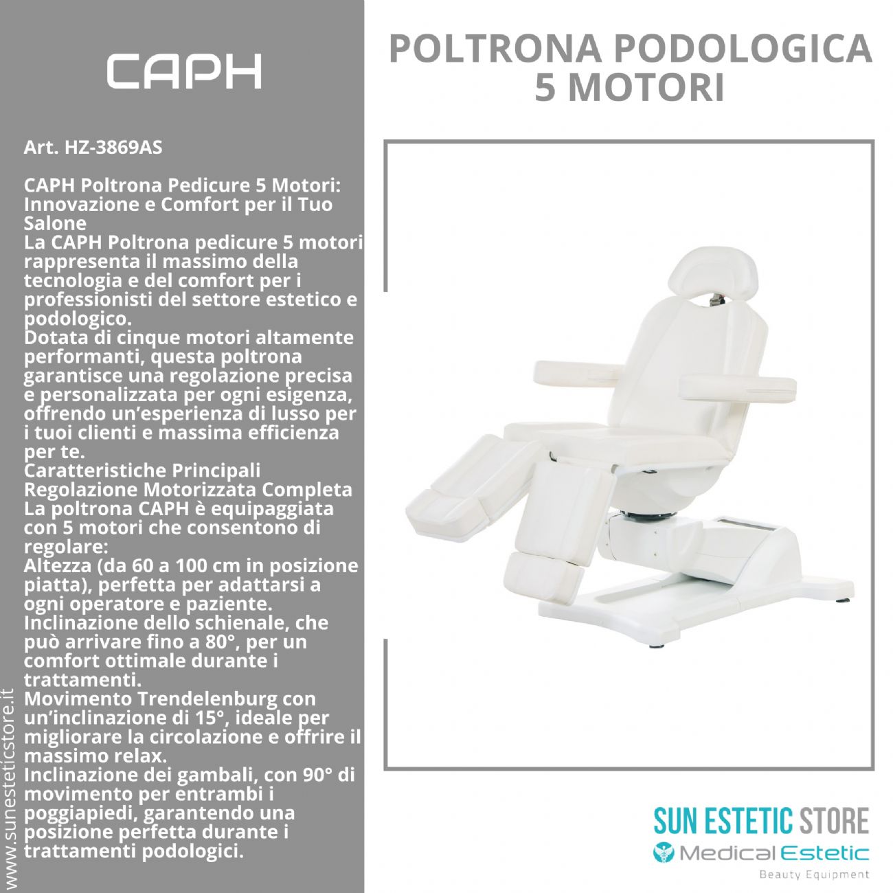 CAPH  Poltrona pedicure 5 motori