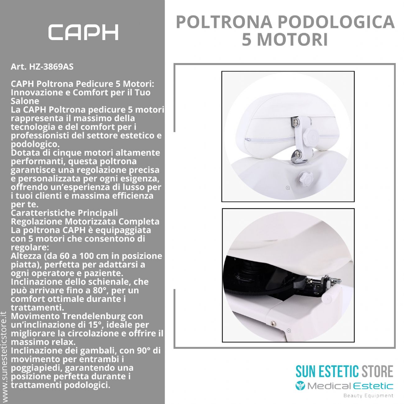 CAPH  Poltrona pedicure 5 motori