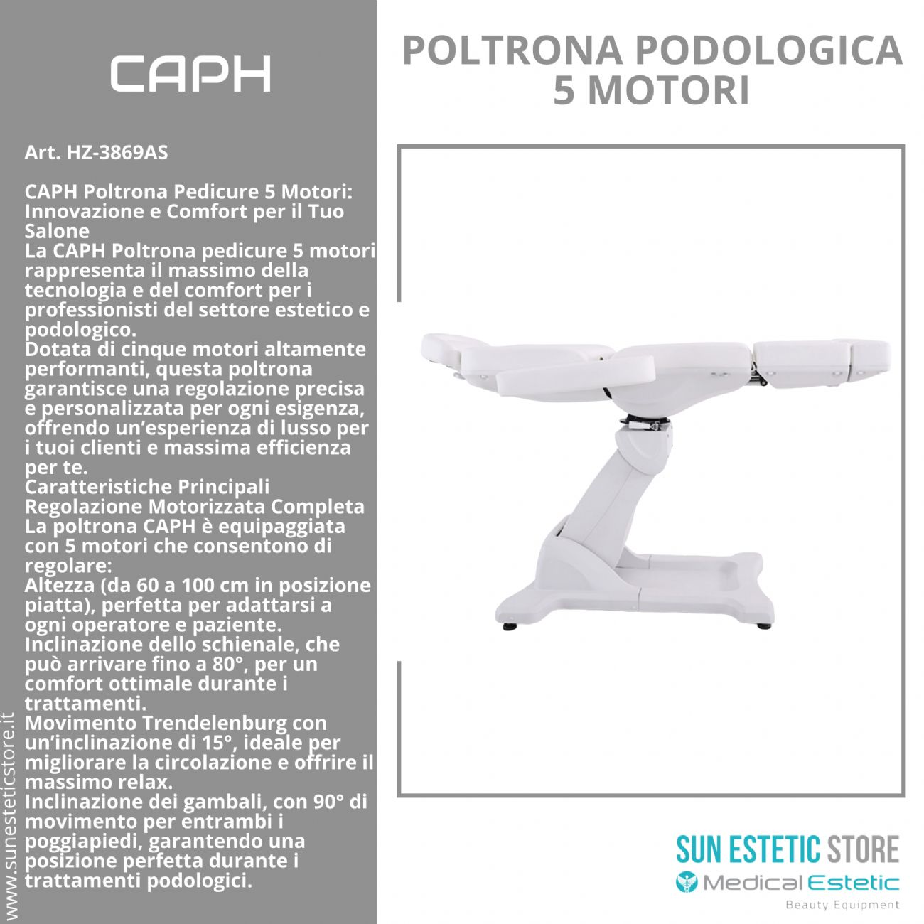 CAPH  Poltrona pedicure 5 motori