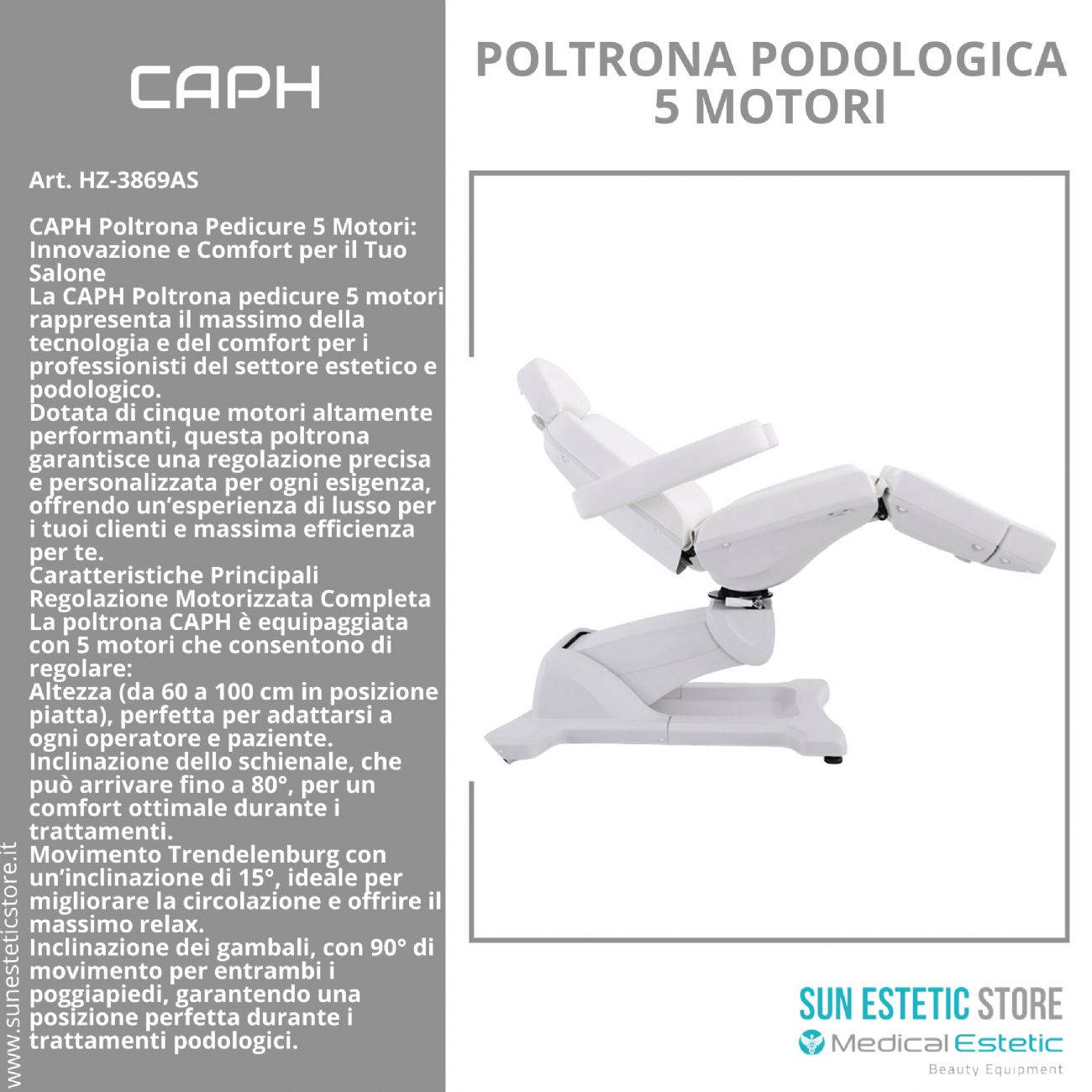 CAPH  Poltrona pedicure 5 motori