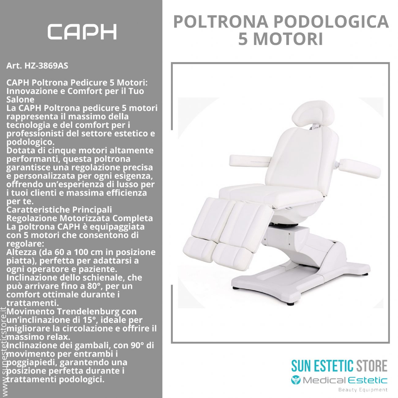 CAPH  Poltrona pedicure 5 motori