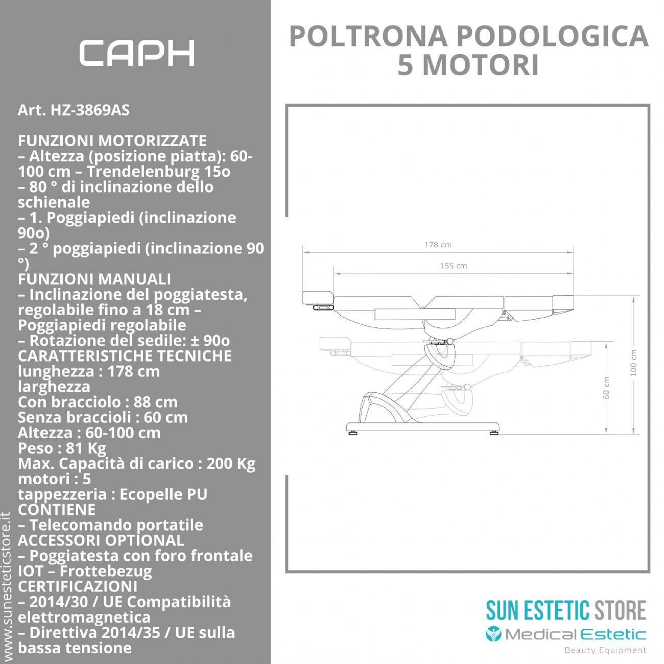 CAPH  Poltrona pedicure 5 motori