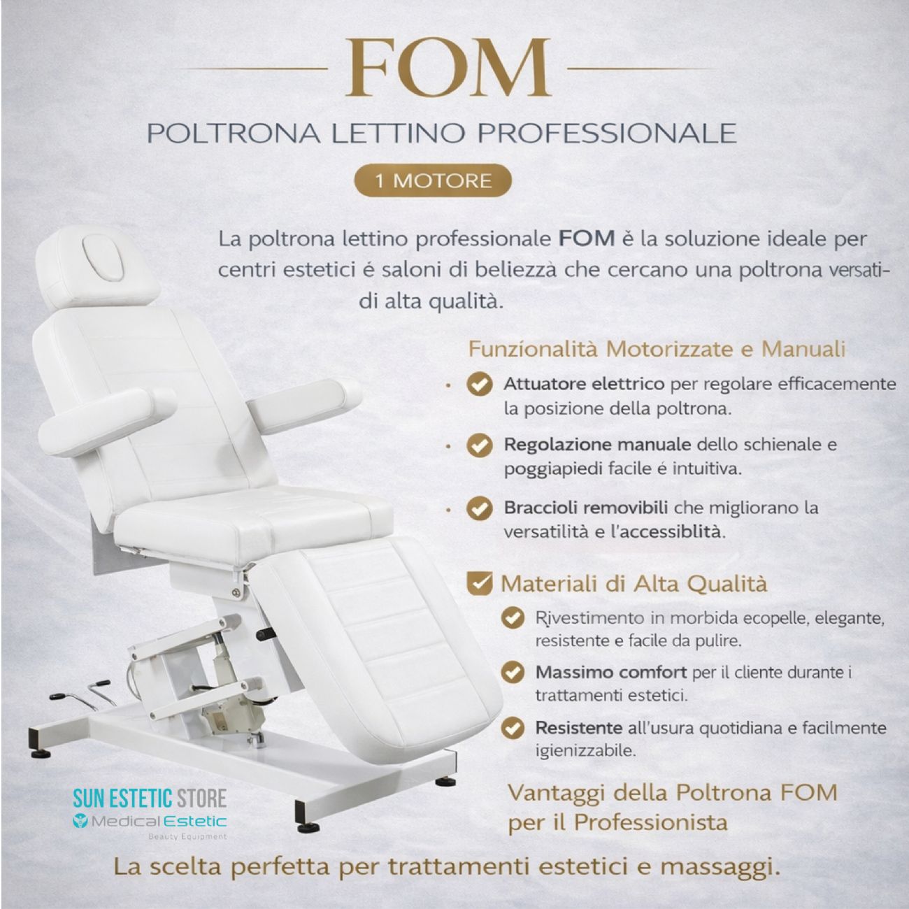 FOM Poltrona lettino elettrica 1 motore