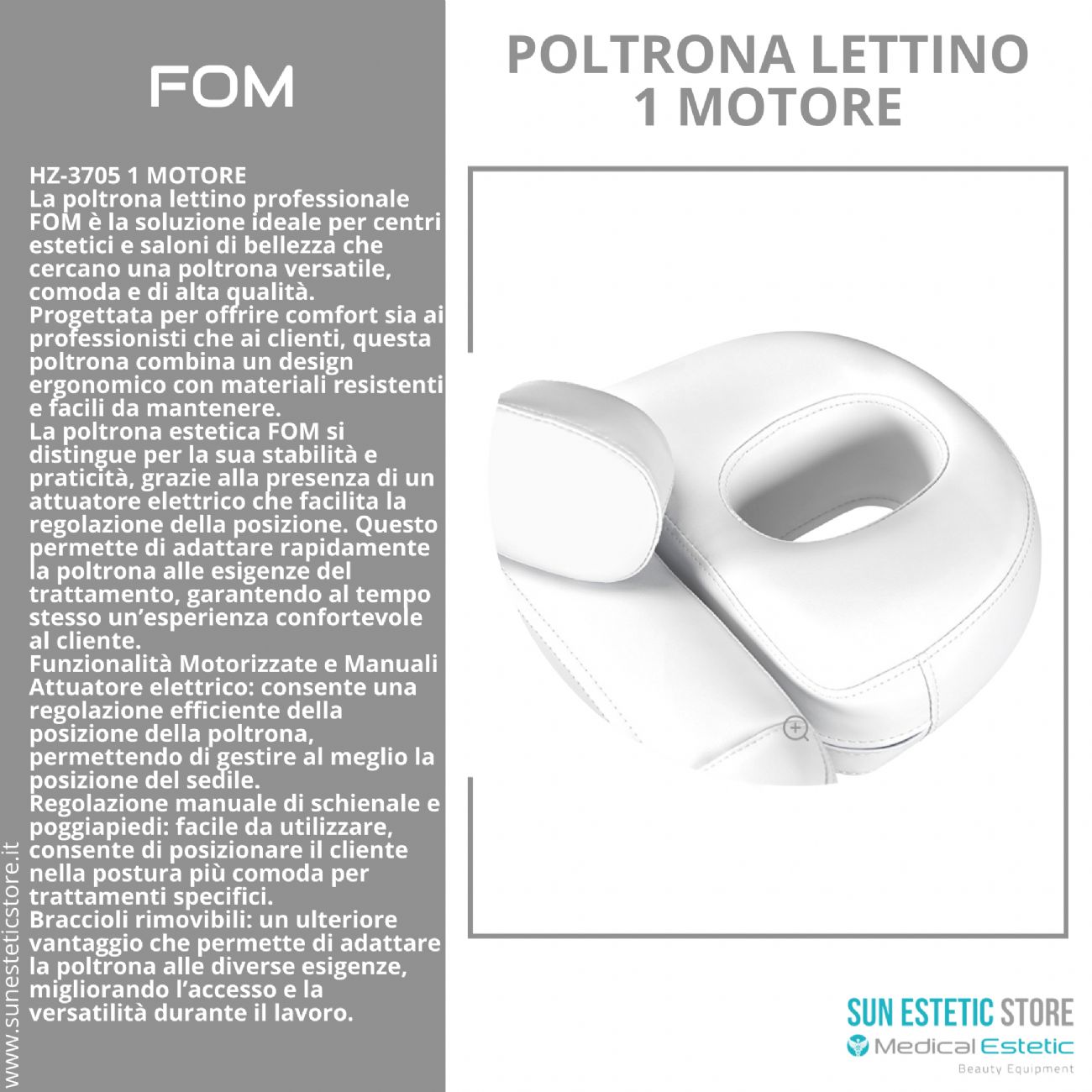 FOM Poltrona lettino elettrica 1 motore