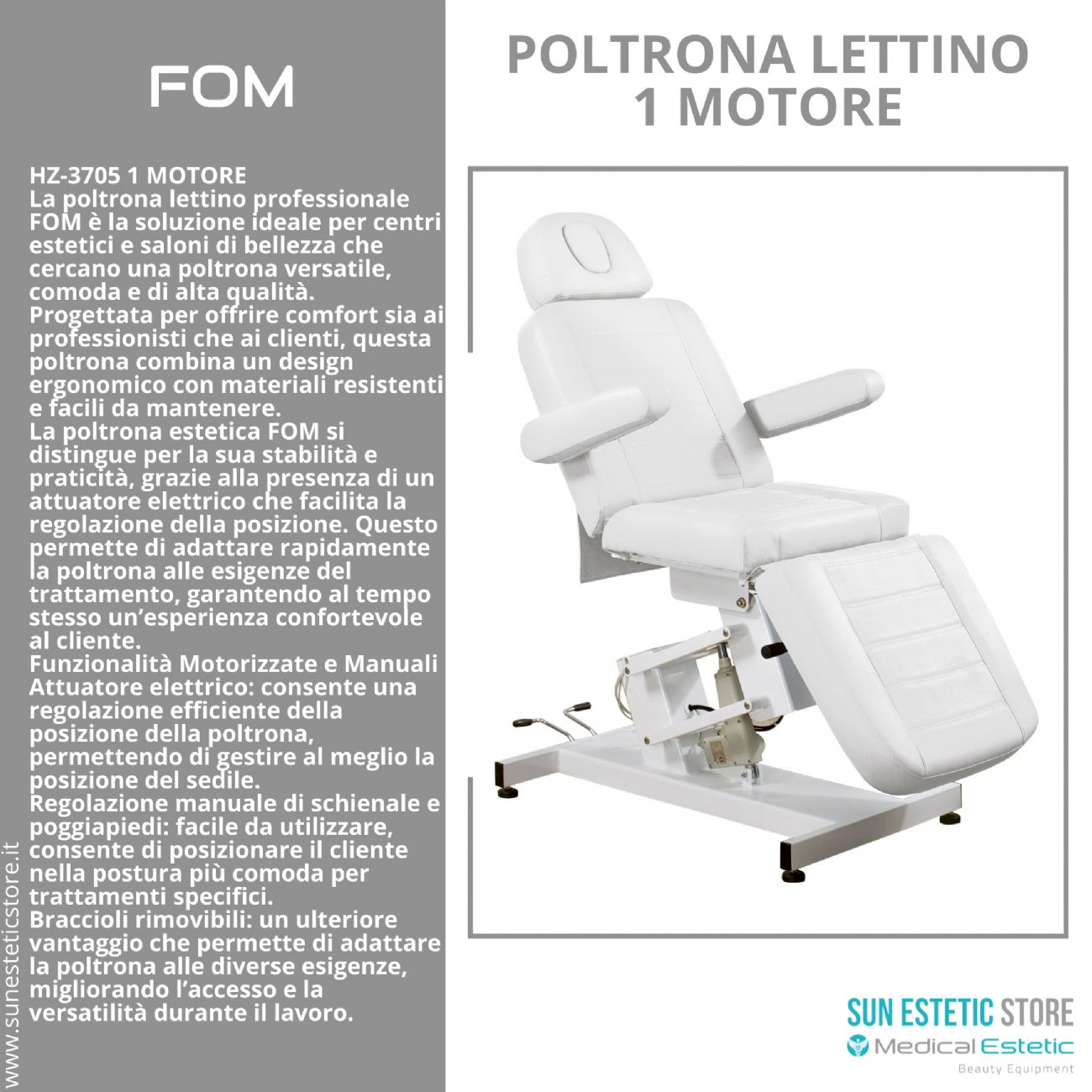 FOM Poltrona lettino elettrica 1 motore