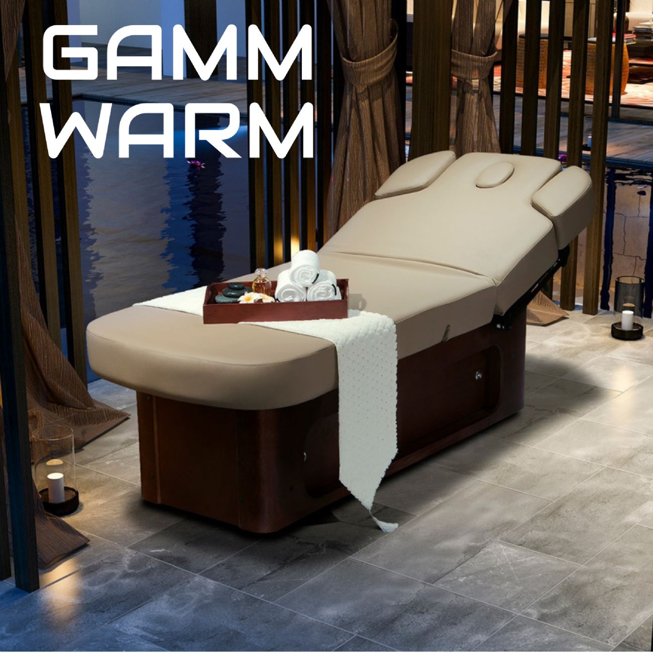 GAMM WARM lettino massaggio SPA in legno 4 motori termoriscaldato