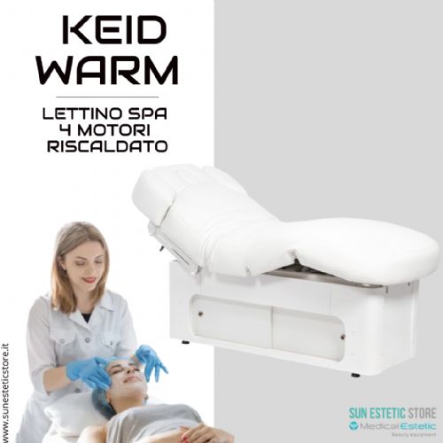 KEID WARM Lettino massaggio SPA in legno 4 motori termoriscaldato con cassettiera portaoggetti