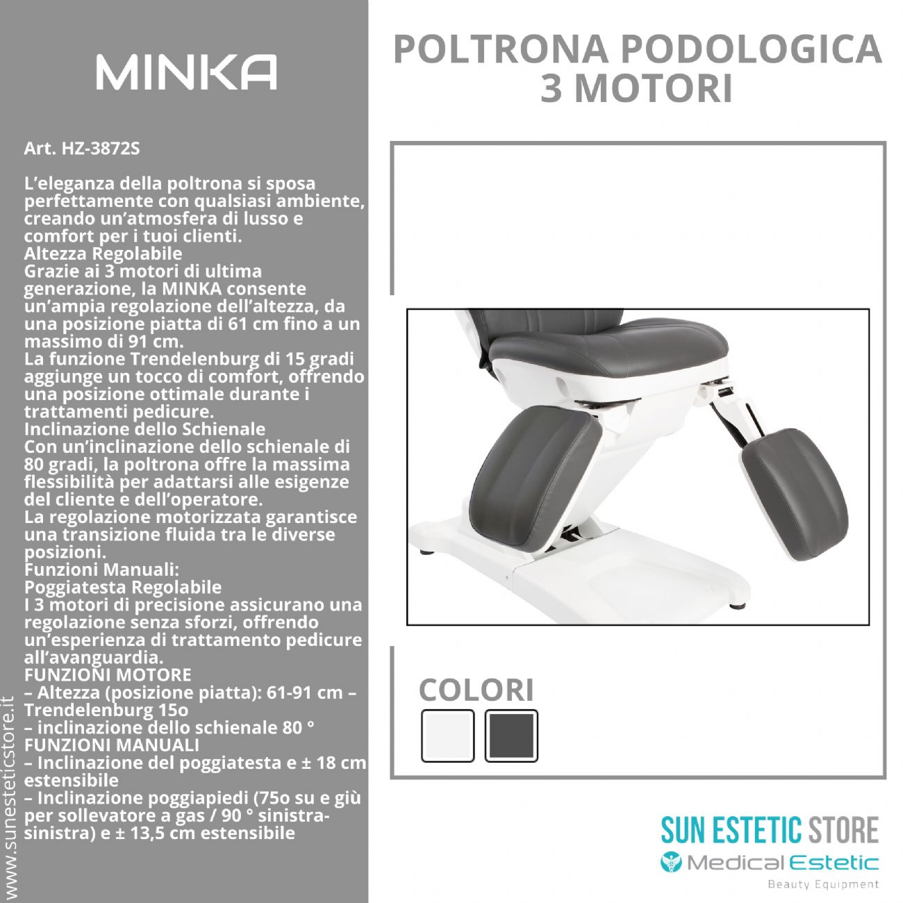 MINKA Poltrona pedicure 3 motori