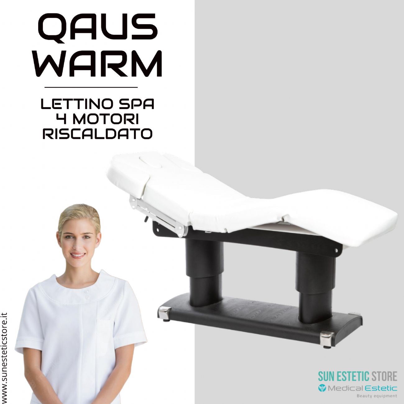 QAUS WARM Lettino Spa 4 motori termoriscaldato