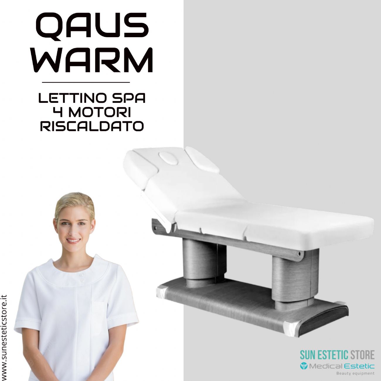 QAUS WARM Lettino Spa 4 motori termoriscaldato