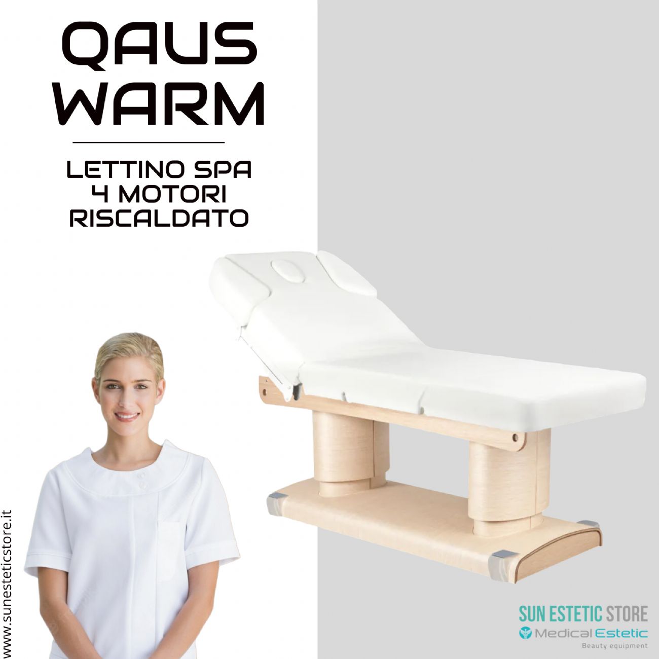 QAUS WARM Lettino Spa 4 motori termoriscaldato