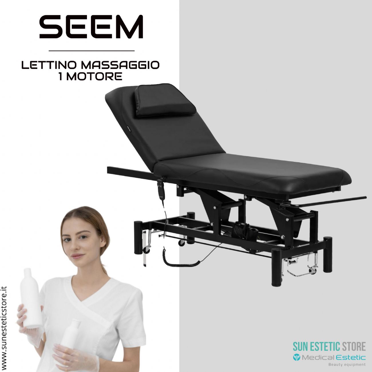 SEEM Lettino massaggio 1 motore colore bianco