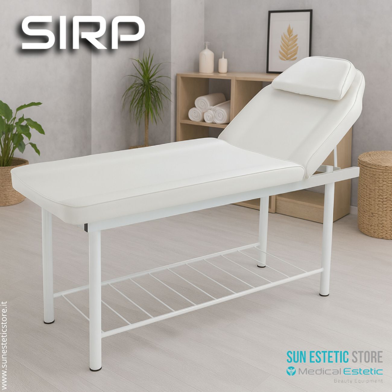 Sirp Lettino massaggio in metallo 1 snodo colore bianco