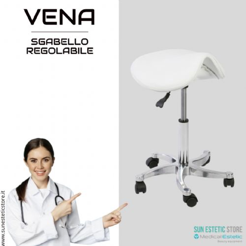 VENA Sgabello regolabile senza schienale a sella di cavallo