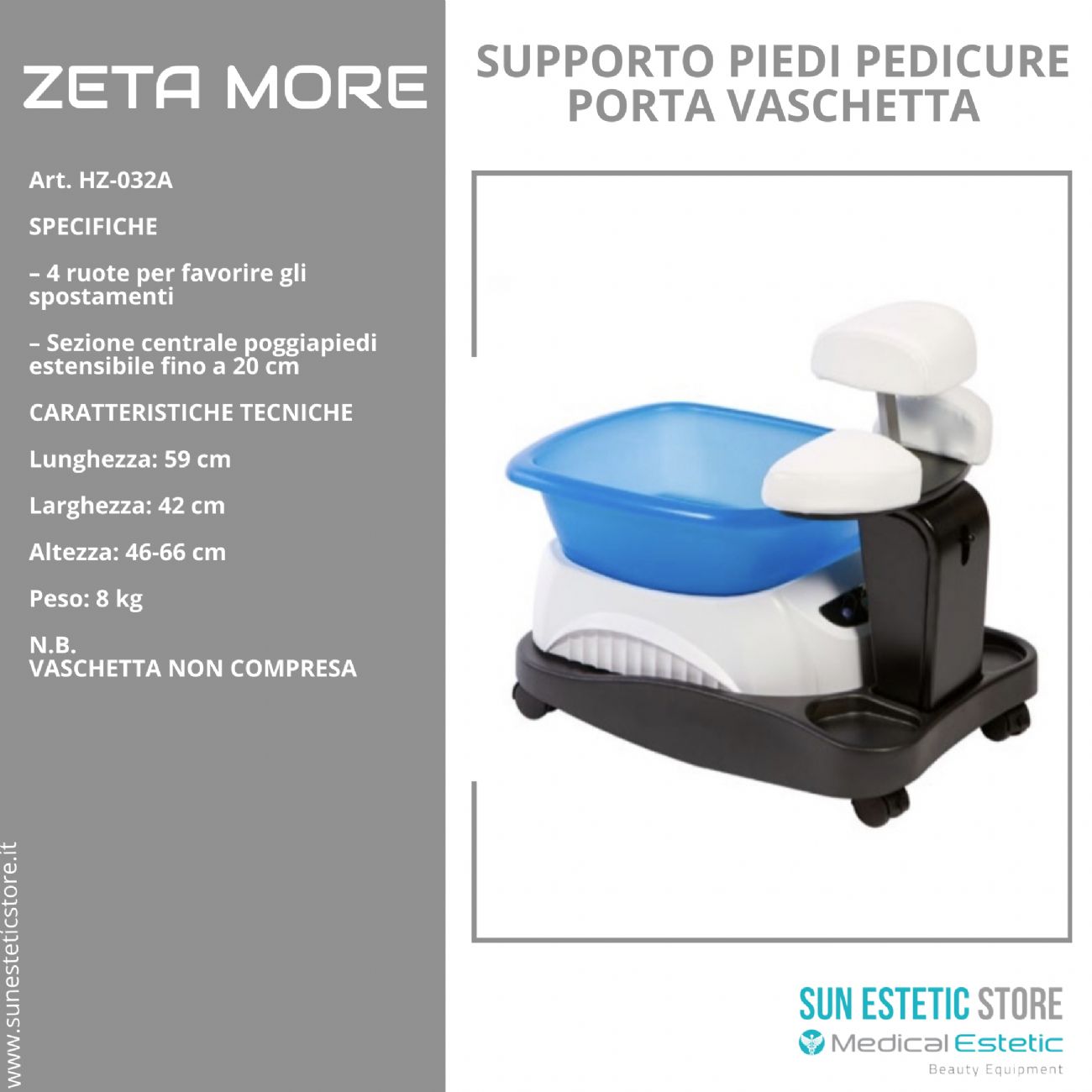 ZETA MORE Supporto gamba pedicure idromassaggio