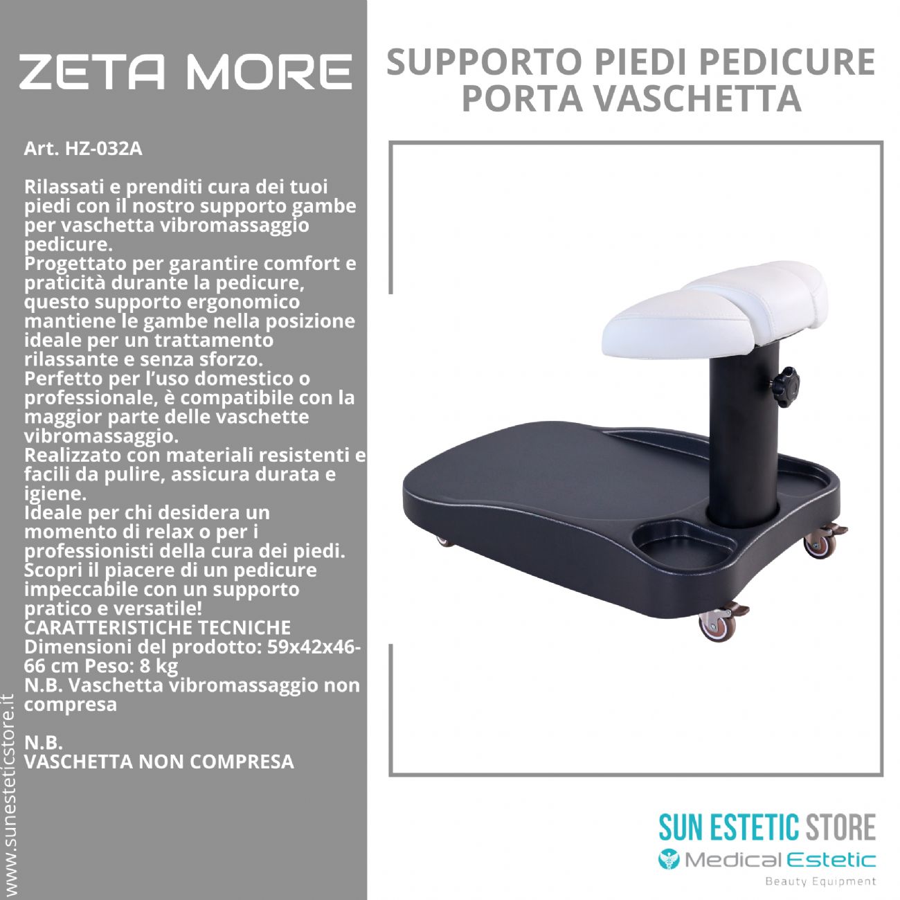 ZETA MORE Supporto gamba pedicure idromassaggio