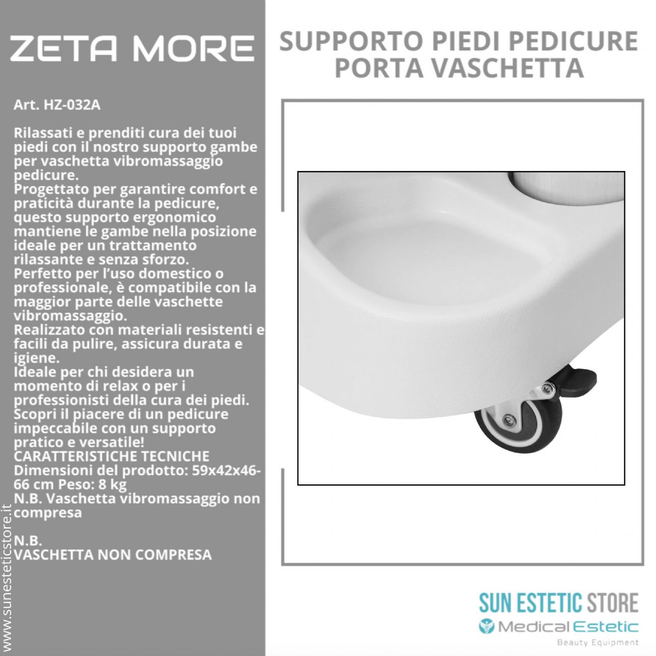 ZETA MORE Supporto gamba pedicure idromassaggio