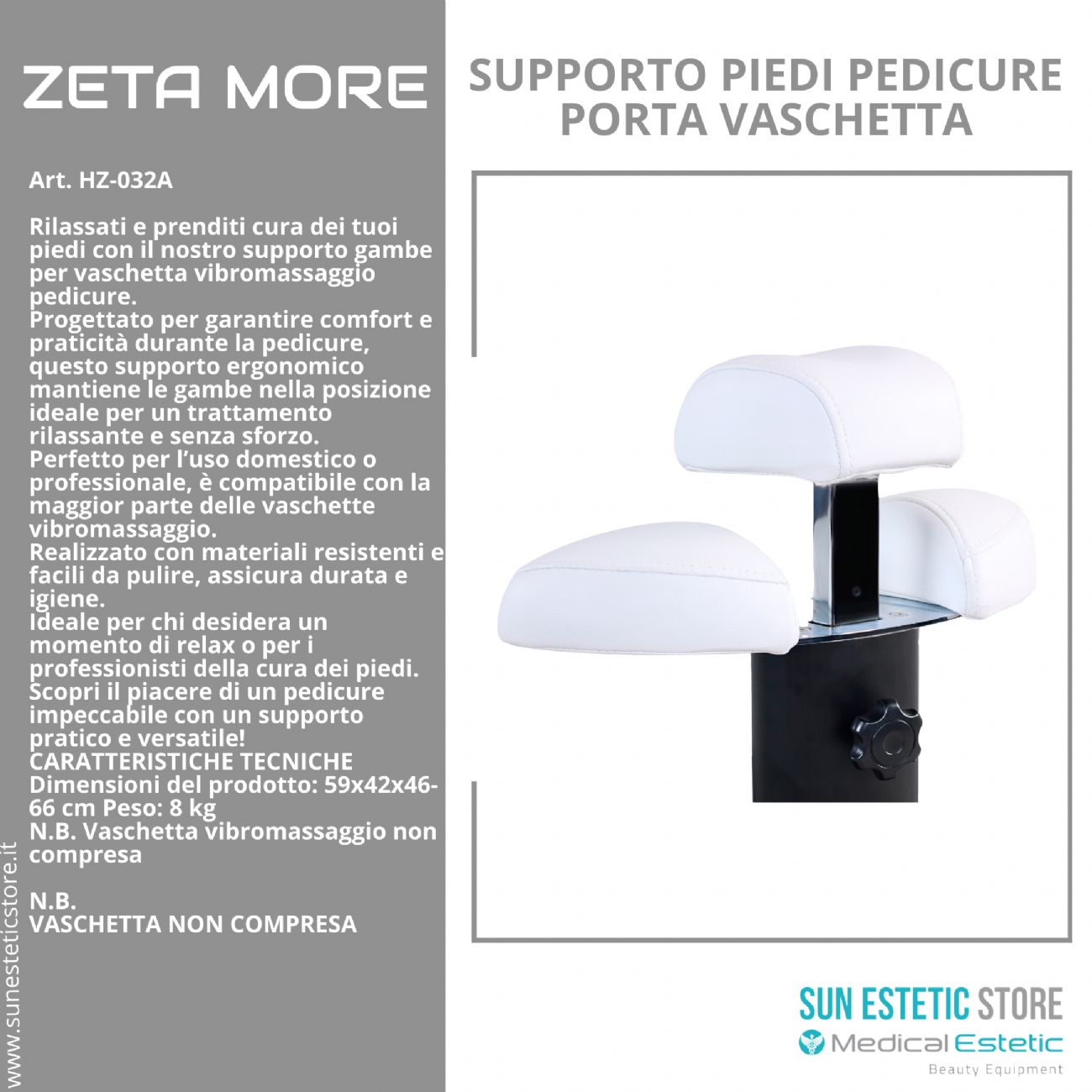 ZETA MORE Supporto gamba pedicure idromassaggio