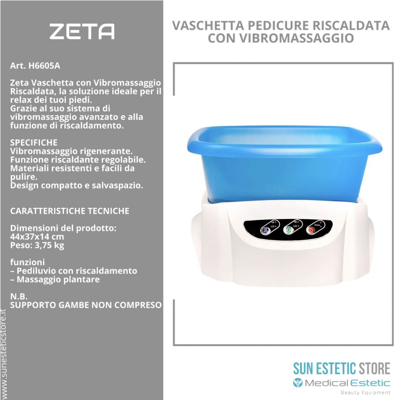 ZETA Vaschetta vibromassaggio