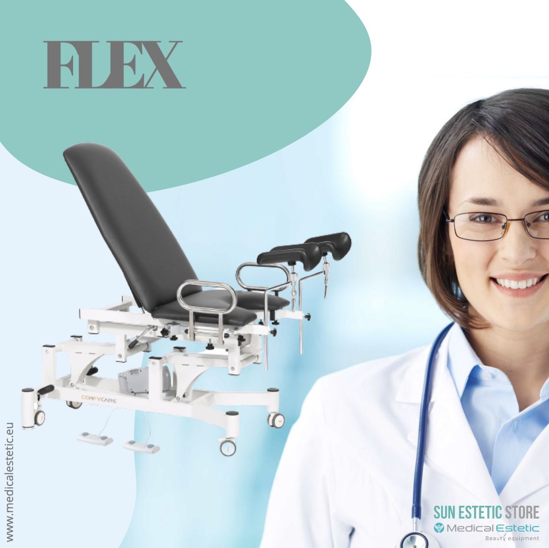 FLEX  Poltrona Lettino Ginecologica elettrica