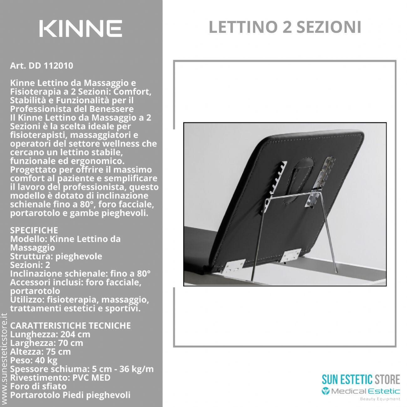 KINNE Lettino massaggio fisso