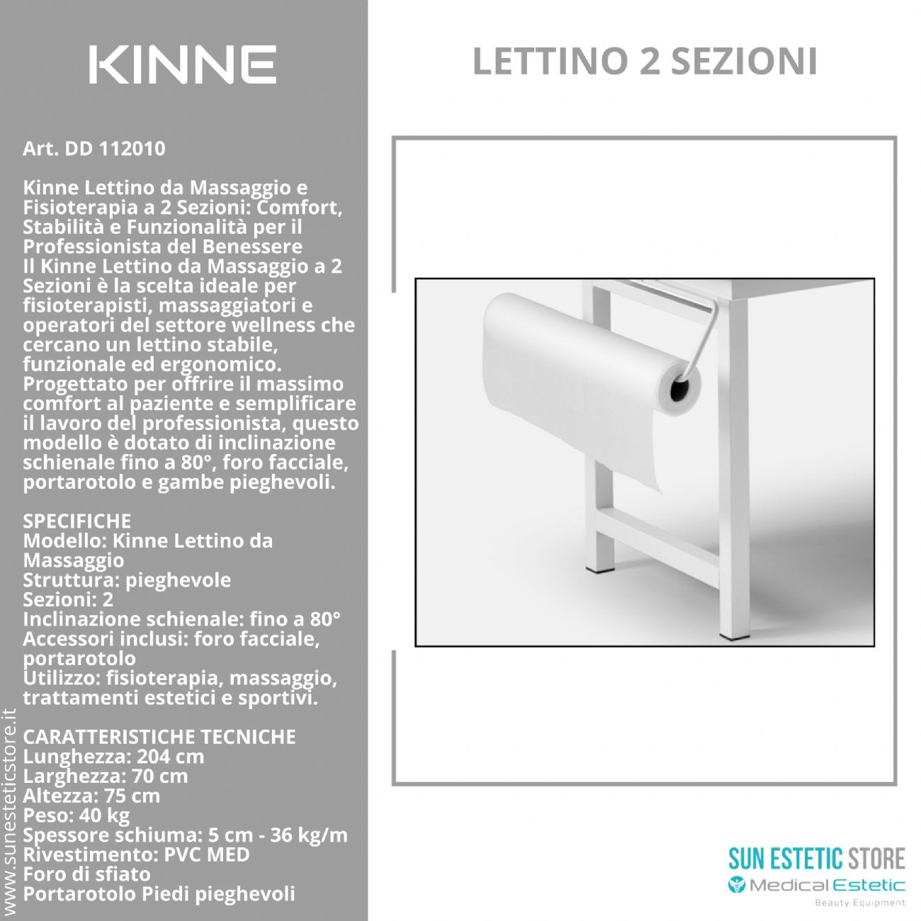 KINNE Lettino massaggio fisso